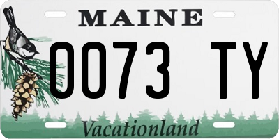 ME license plate 0073TY