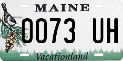 ME license plate 0073UH