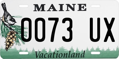 ME license plate 0073UX