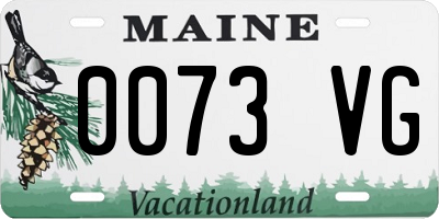 ME license plate 0073VG
