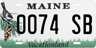 ME license plate 0074SB