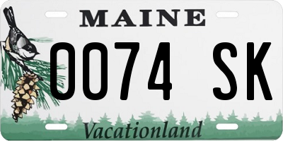 ME license plate 0074SK
