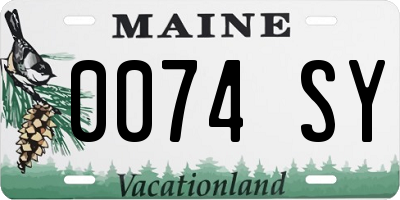 ME license plate 0074SY