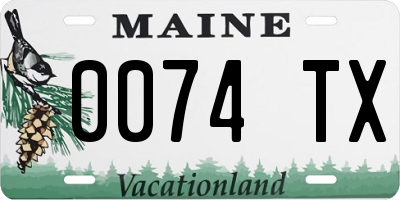 ME license plate 0074TX