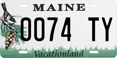 ME license plate 0074TY
