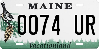 ME license plate 0074UR