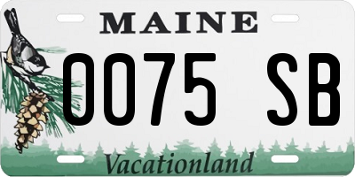 ME license plate 0075SB