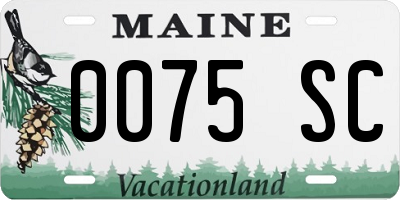 ME license plate 0075SC