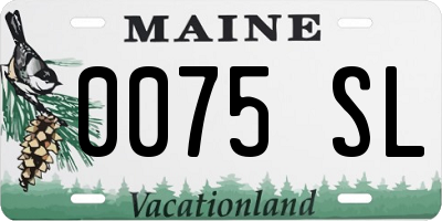 ME license plate 0075SL
