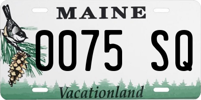 ME license plate 0075SQ