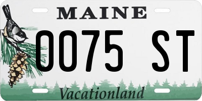 ME license plate 0075ST