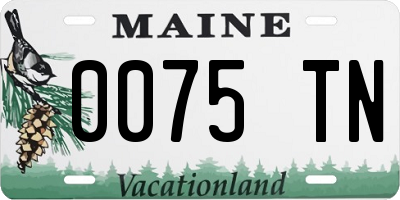 ME license plate 0075TN