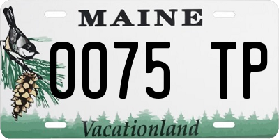 ME license plate 0075TP