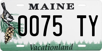 ME license plate 0075TY