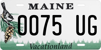 ME license plate 0075UG
