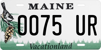 ME license plate 0075UR