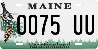ME license plate 0075UU