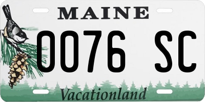 ME license plate 0076SC