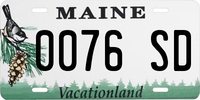 ME license plate 0076SD