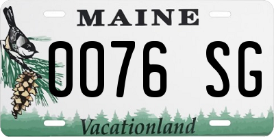 ME license plate 0076SG
