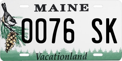 ME license plate 0076SK