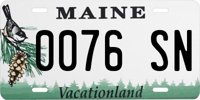 ME license plate 0076SN