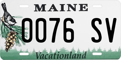 ME license plate 0076SV