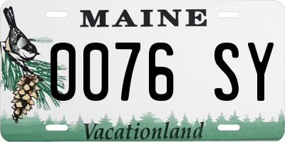 ME license plate 0076SY
