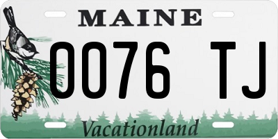 ME license plate 0076TJ