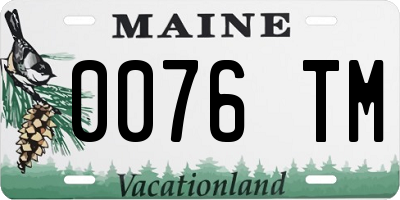 ME license plate 0076TM