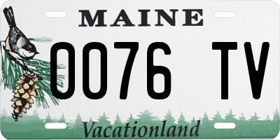 ME license plate 0076TV