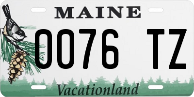 ME license plate 0076TZ