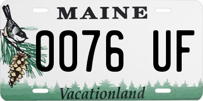 ME license plate 0076UF
