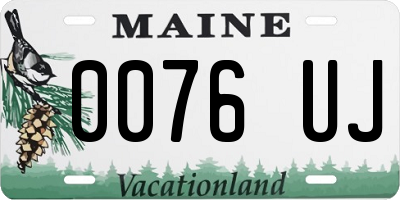ME license plate 0076UJ