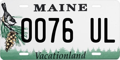 ME license plate 0076UL