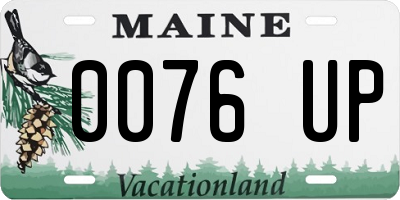 ME license plate 0076UP