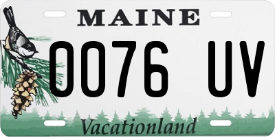 ME license plate 0076UV