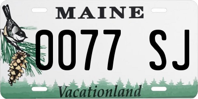 ME license plate 0077SJ