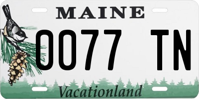 ME license plate 0077TN
