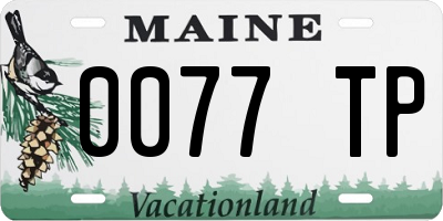 ME license plate 0077TP