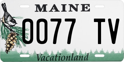 ME license plate 0077TV