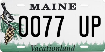 ME license plate 0077UP