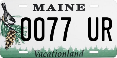 ME license plate 0077UR