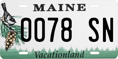 ME license plate 0078SN