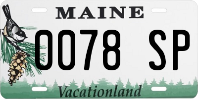 ME license plate 0078SP