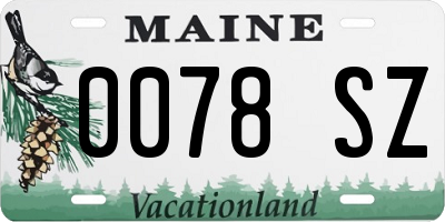 ME license plate 0078SZ