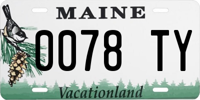 ME license plate 0078TY
