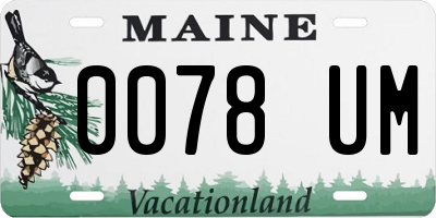 ME license plate 0078UM