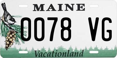 ME license plate 0078VG