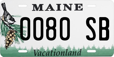 ME license plate 0080SB